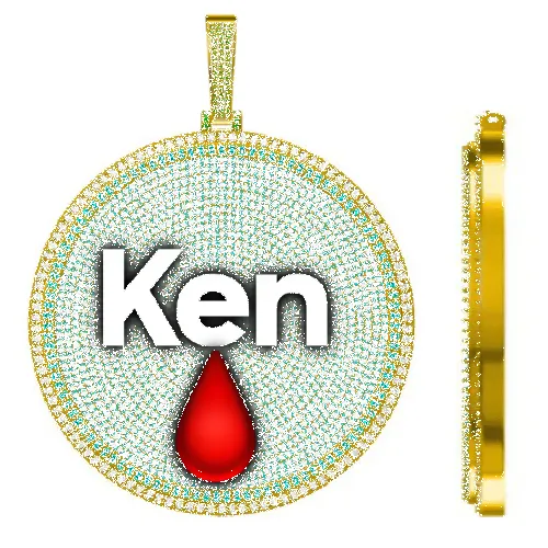 CUSTOM LETTER NECKLACE 3D BIG DISC sold by The GUU Shop