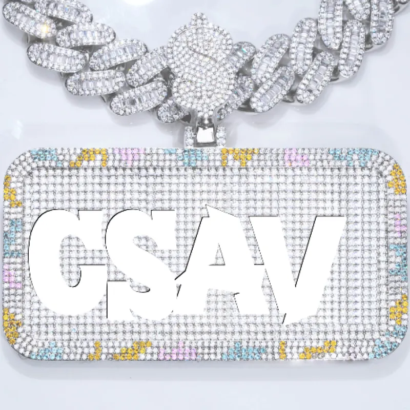 CUSTOM LETTER NECKLACE 3D COLORFUL SQUARE sold by The GUU Shop