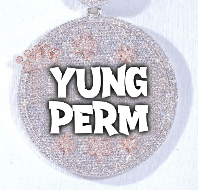 CUSTOM LETTER NECKLACE 3D BIG CROWN DISC made by The GUU Shop