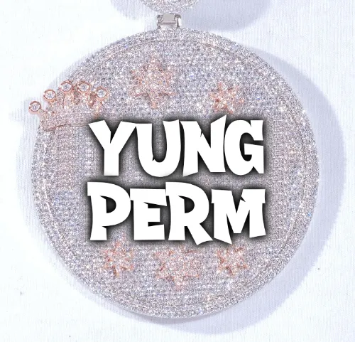 CUSTOM LETTER NECKLACE 3D BIG CROWN DISC sold by The GUU Shop