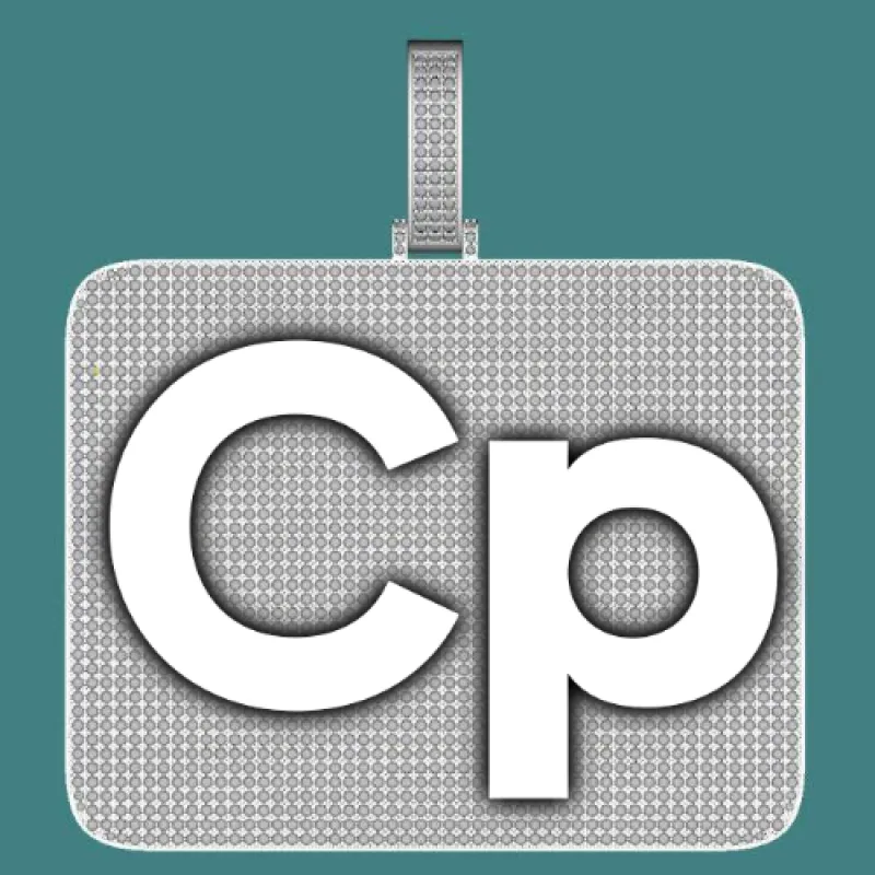 CUSTOM LETTER NECKLACE 3D BIG SQUARE sold by The GUU Shop