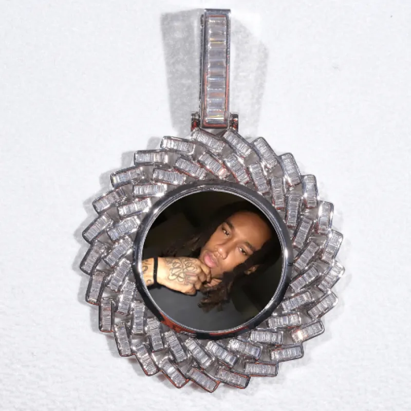 Large 3D Baguette Custom Picture Pendant sold by The GUU Shop