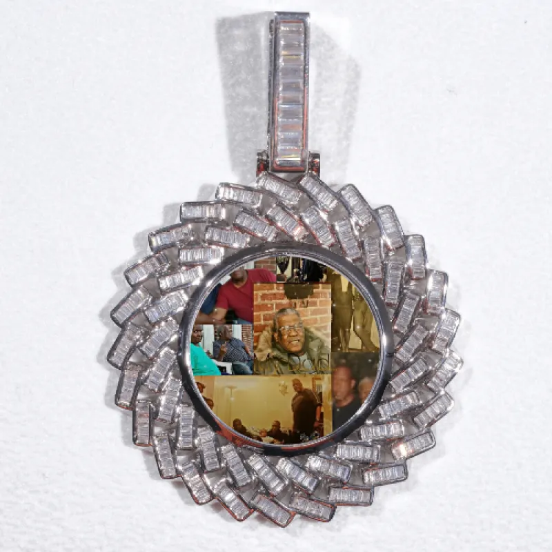 Large 3D Baguette Custom Picture Pendant sold by The GUU Shop