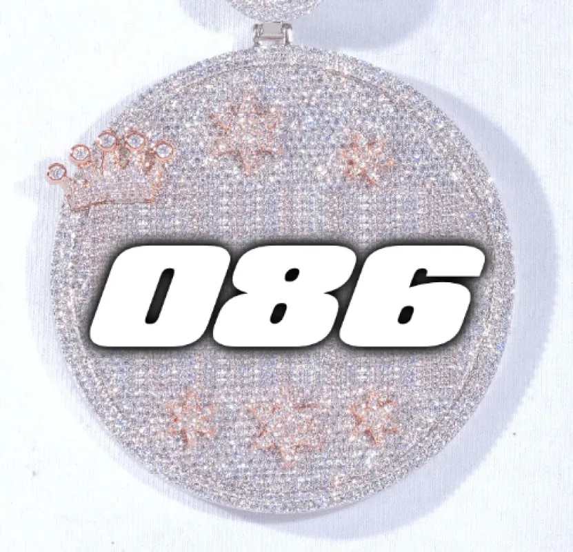 CUSTOM LETTER NECKLACE 3D BIG CROWN DISC sold by The GUU Shop