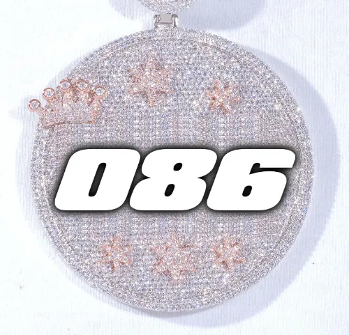 CUSTOM LETTER NECKLACE 3D BIG CROWN DISC sold by The GUU Shop