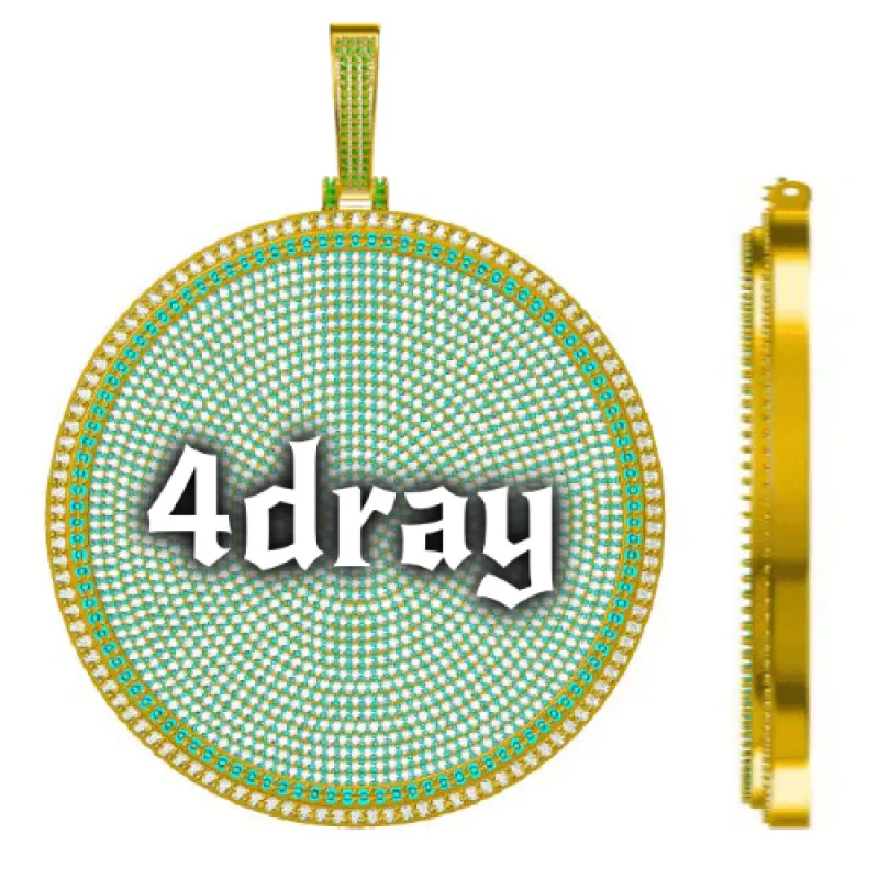 CUSTOM LETTER NECKLACE 3D BIG DISC sold by The GUU Shop