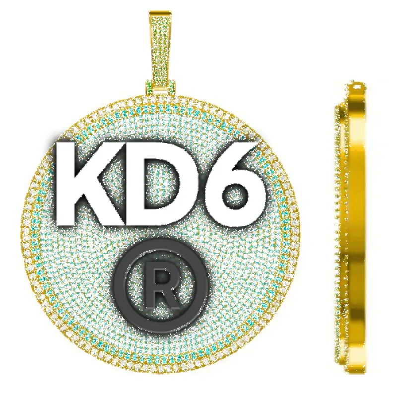 CUSTOM LETTER NECKLACE 3D BIG DISC sold by The GUU Shop