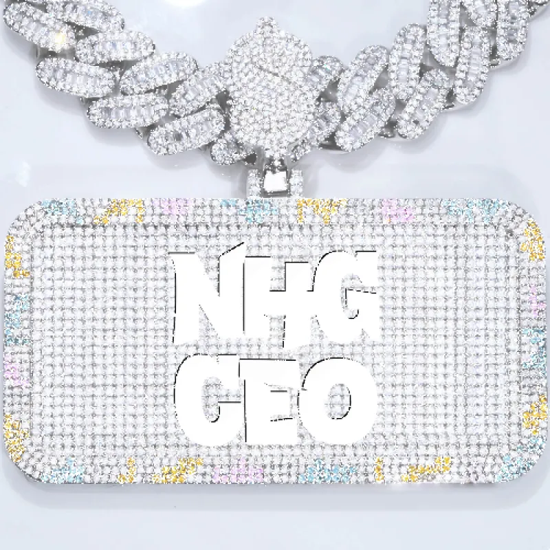 CUSTOM LETTER NECKLACE 3D COLORFUL SQUARE sold by The GUU Shop