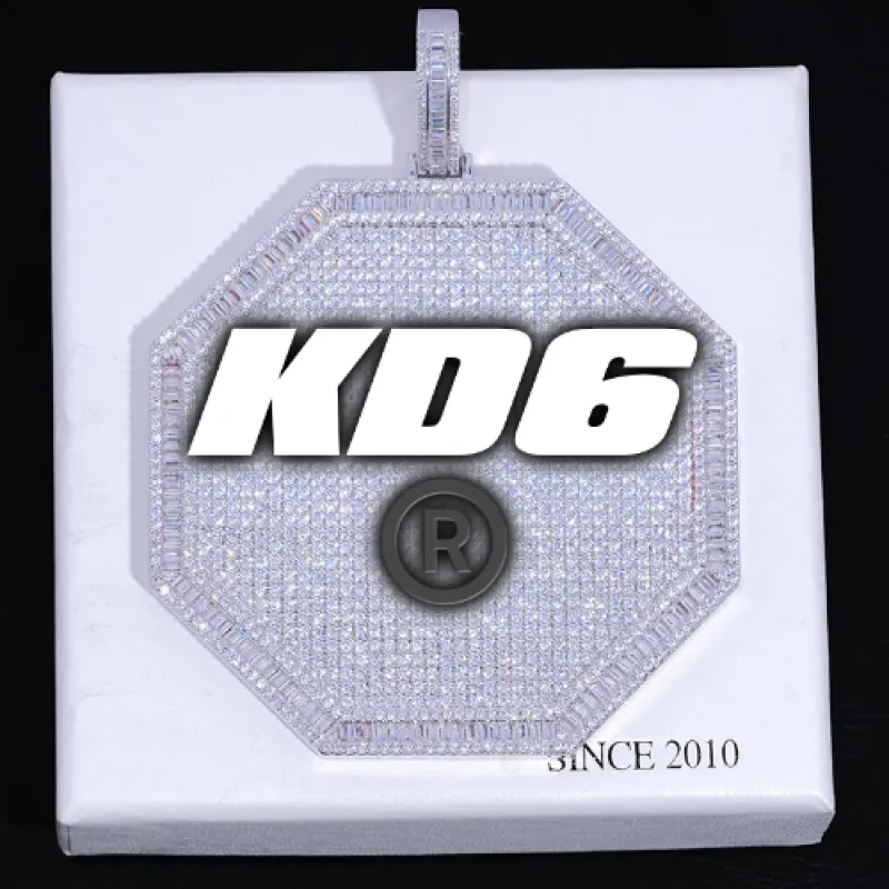 CUSTOM LETTER NECKLACE 3D BIG OCTAGON made by The GUU Shop