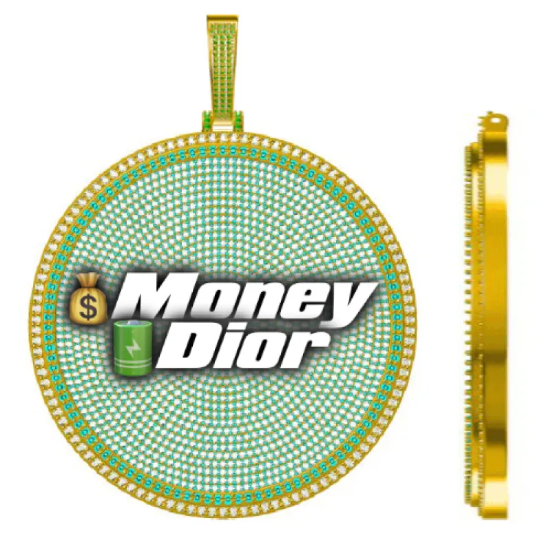 CUSTOM LETTER NECKLACE 3D BIG DISC sold by The GUU Shop