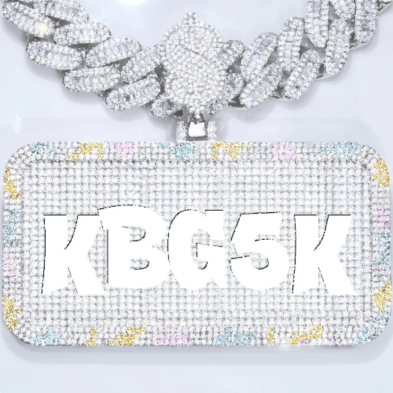 CUSTOM LETTER NECKLACE 3D COLORFUL SQUARE sold by The GUU Shop