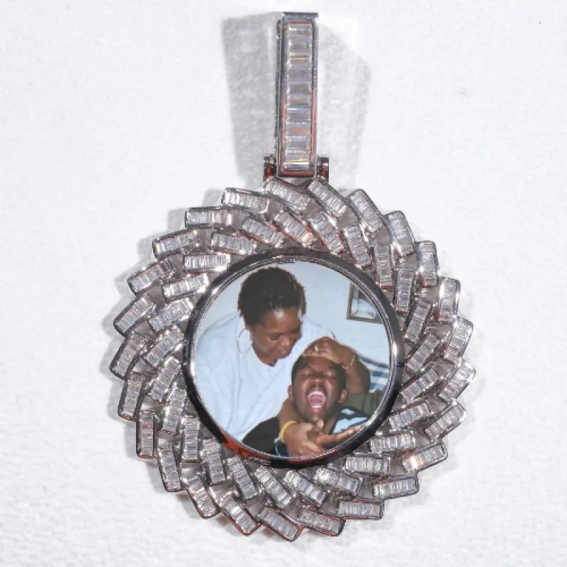 Large 3D Baguette Custom Picture Pendant sold by The GUU Shop