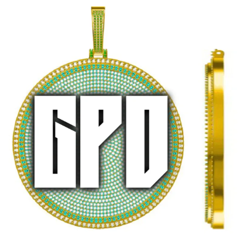 CUSTOM LETTER NECKLACE 3D BIG DISC sold by The GUU Shop