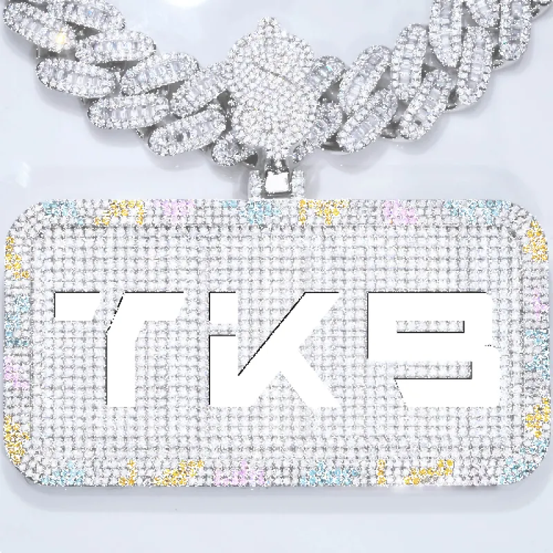 CUSTOM LETTER NECKLACE 3D COLORFUL SQUARE made by The GUU Shop