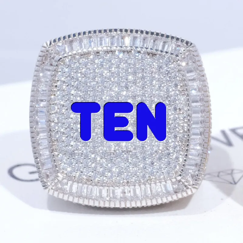 CUSTOM LETTER 3D ICED RING sold by The GUU Shop