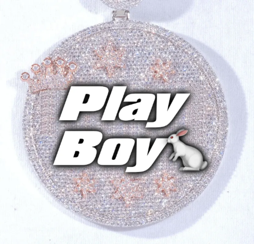 CUSTOM LETTER NECKLACE 3D BIG CROWN DISC sold by The GUU Shop