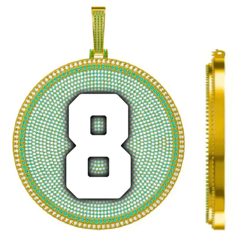 CUSTOM LETTER NECKLACE 3D BIG DISC sold by The GUU Shop