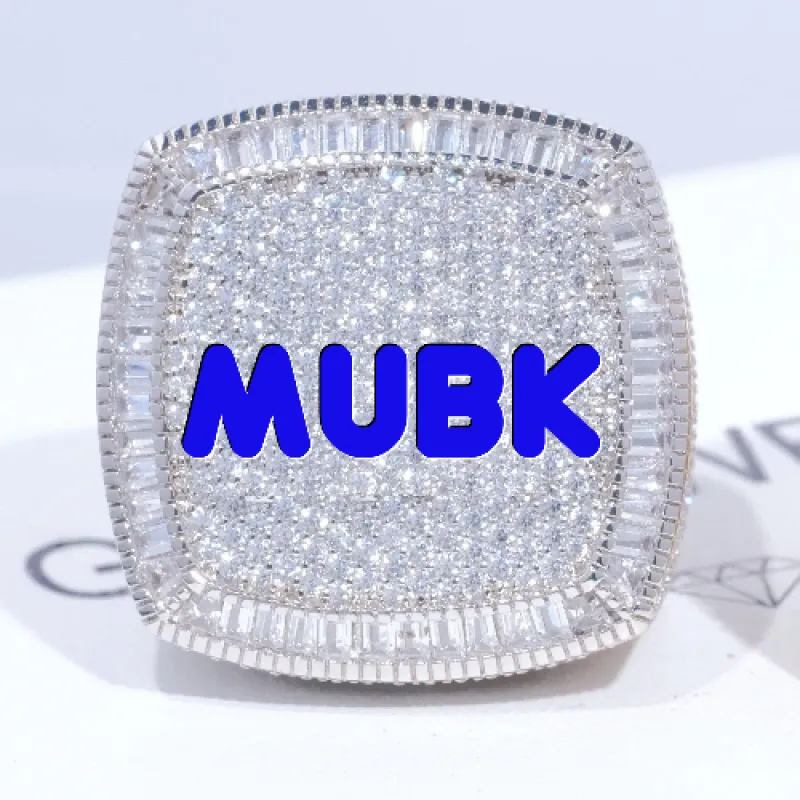 CUSTOM LETTER 3D ICED RING sold by The GUU Shop