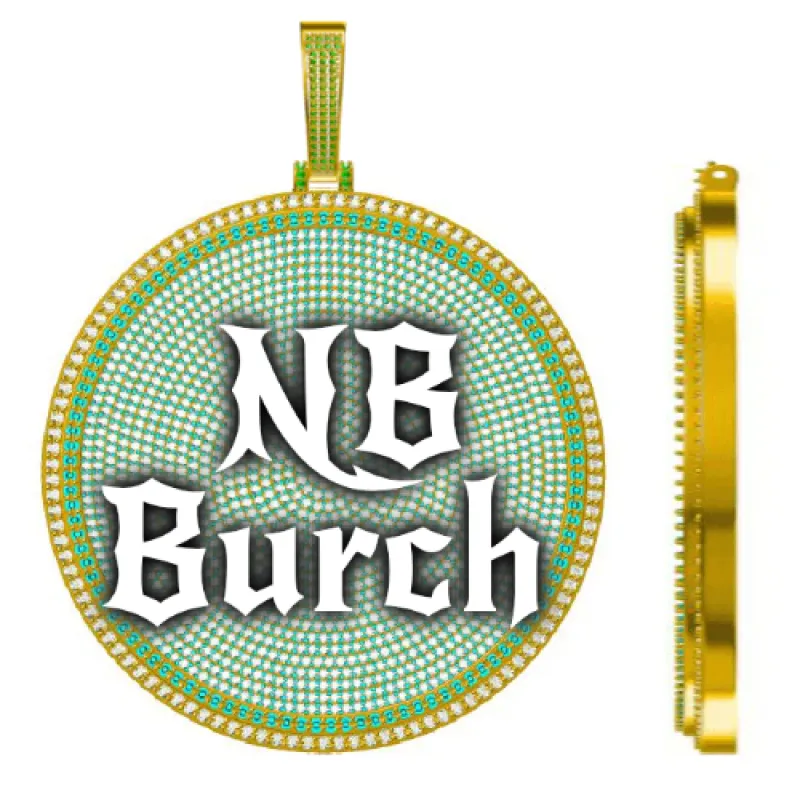 CUSTOM LETTER NECKLACE 3D BIG DISC sold by The GUU Shop