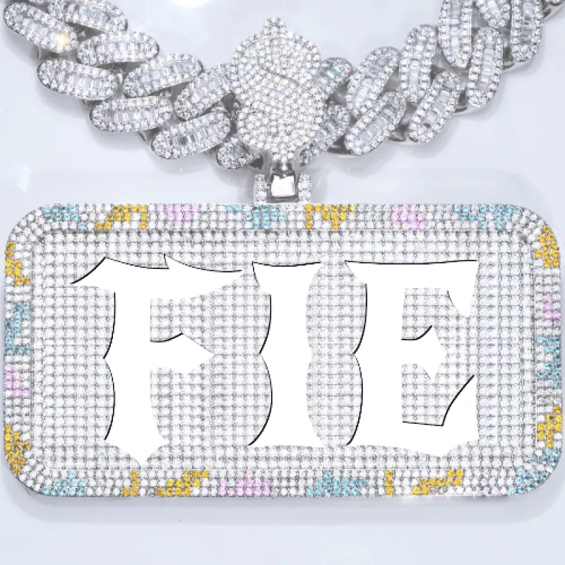 CUSTOM LETTER NECKLACE 3D COLORFUL SQUARE sold by The GUU Shop