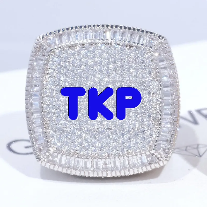 CUSTOM LETTER 3D ICED RING sold by The GUU Shop