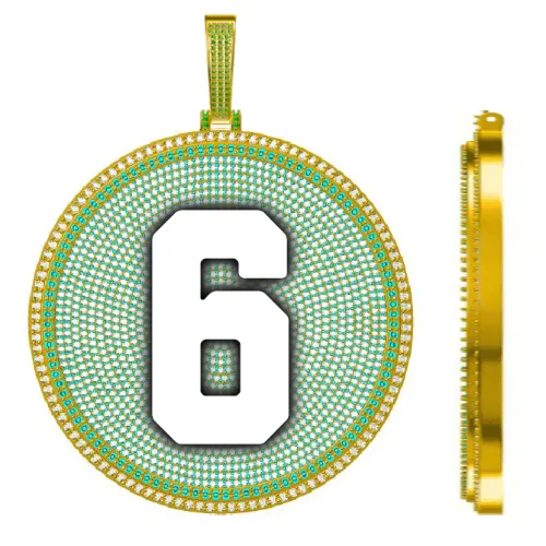 CUSTOM LETTER NECKLACE 3D BIG DISC sold by The GUU Shop