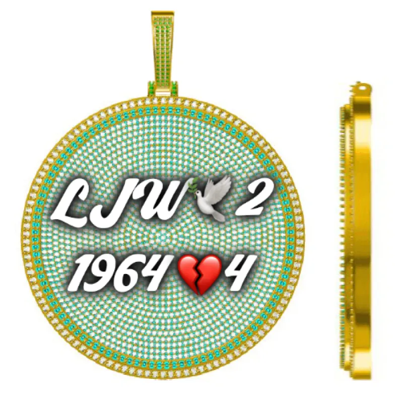 CUSTOM LETTER NECKLACE 3D BIG DISC sold by The GUU Shop