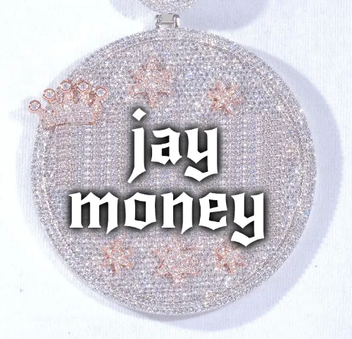 CUSTOM LETTER NECKLACE 3D BIG CROWN DISC sold by The GUU Shop