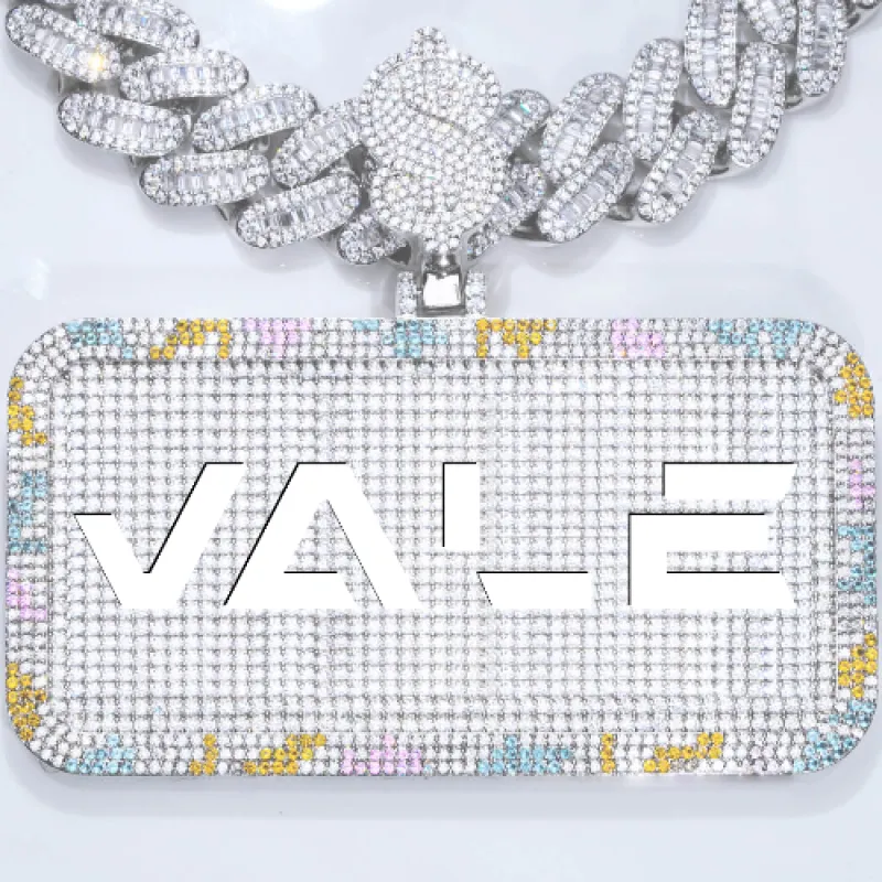 CUSTOM LETTER NECKLACE 3D COLORFUL SQUARE sold by The GUU Shop