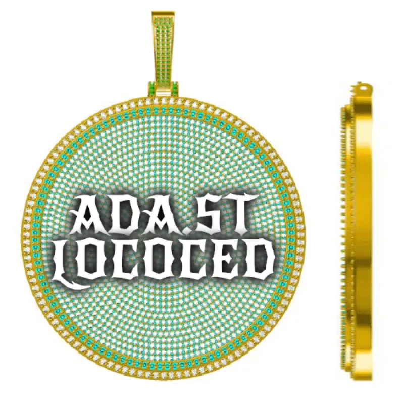 CUSTOM LETTER NECKLACE 3D BIG DISC sold by The GUU Shop