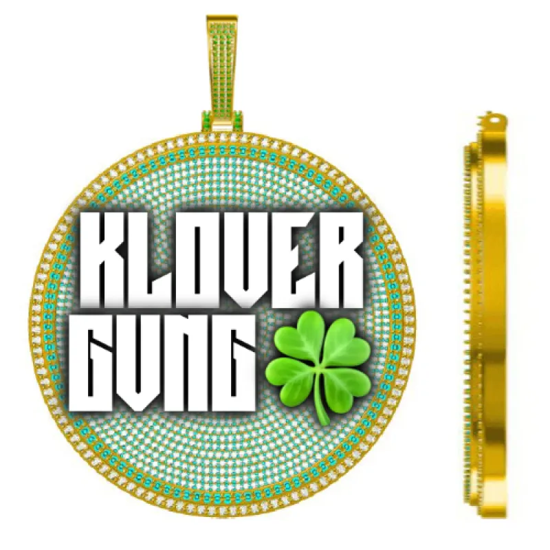 CUSTOM LETTER NECKLACE 3D BIG DISC sold by The GUU Shop