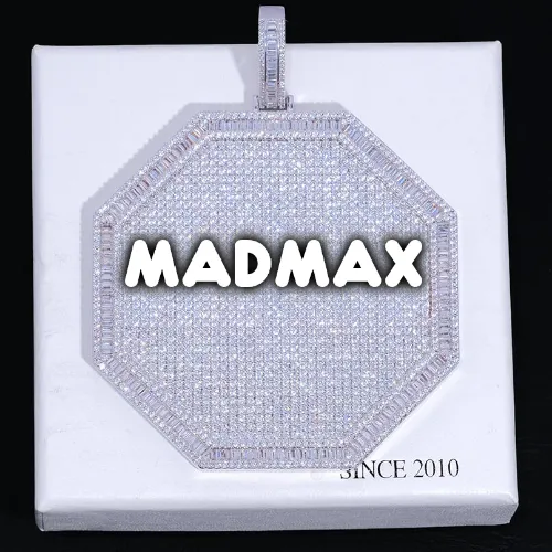 CUSTOM LETTER NECKLACE 3D BIG OCTAGON sold by The GUU Shop