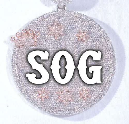 CUSTOM LETTER NECKLACE 3D BIG CROWN DISC sold by The GUU Shop