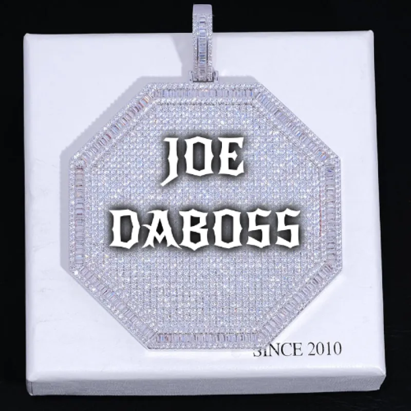 CUSTOM LETTER NECKLACE 3D BIG OCTAGON sold by The GUU Shop