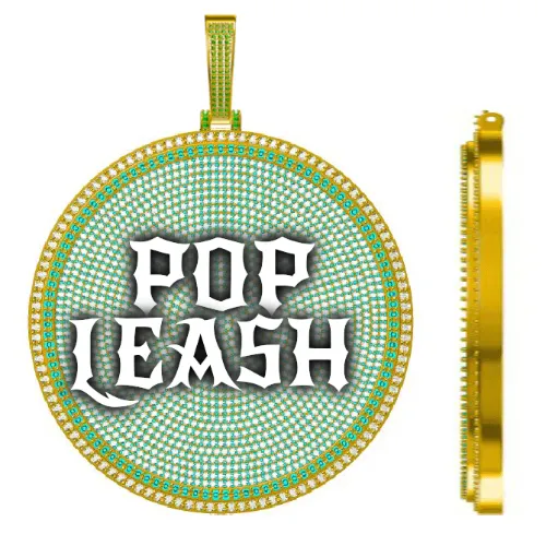 CUSTOM LETTER NECKLACE 3D BIG DISC sold by The GUU Shop