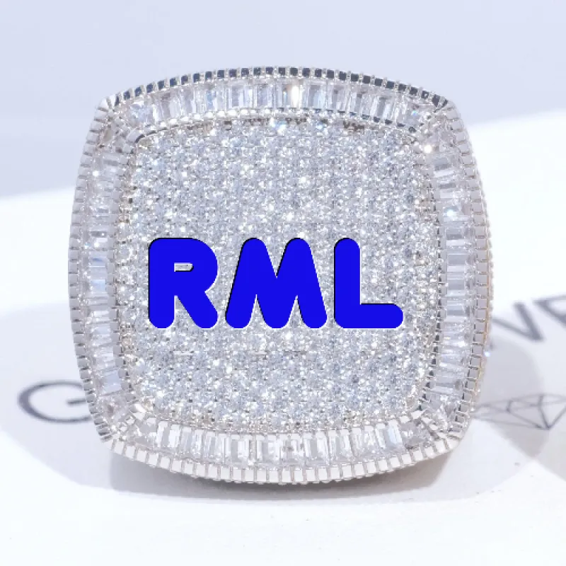 CUSTOM LETTER 3D ICED RING sold by The GUU Shop