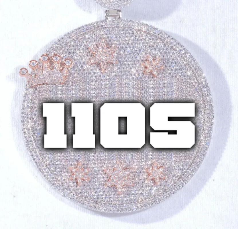 CUSTOM LETTER NECKLACE 3D BIG CROWN DISC sold by The GUU Shop