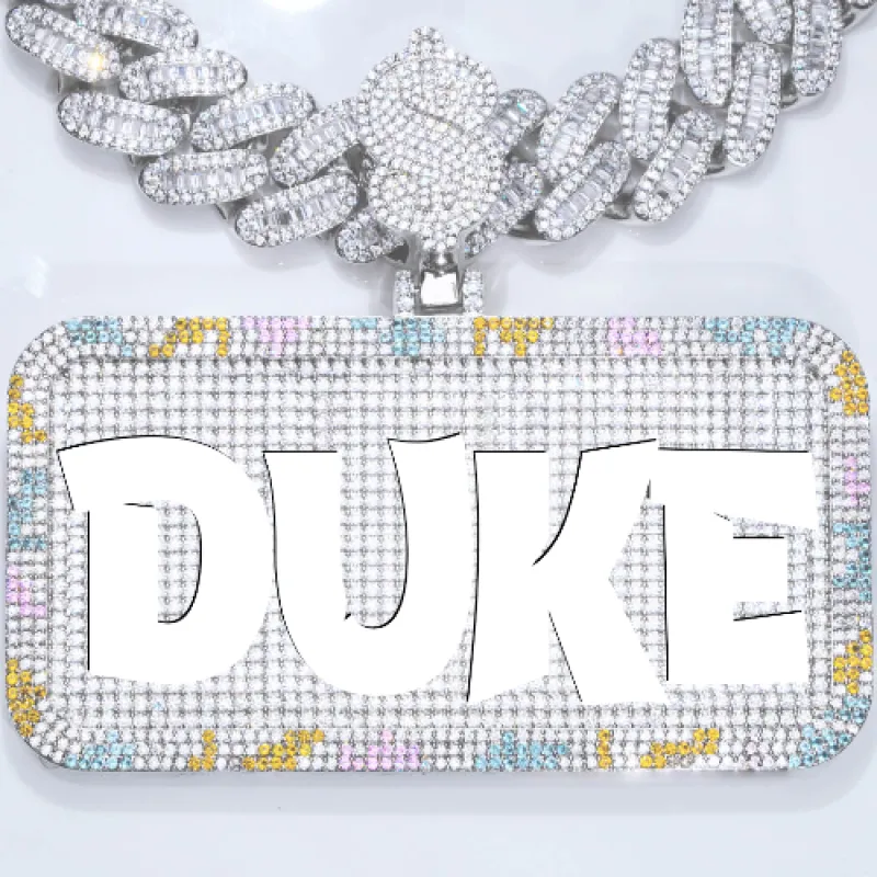 CUSTOM LETTER NECKLACE 3D COLORFUL SQUARE sold by The GUU Shop