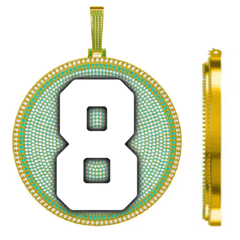 CUSTOM LETTER NECKLACE 3D BIG DISC sold by The GUU Shop