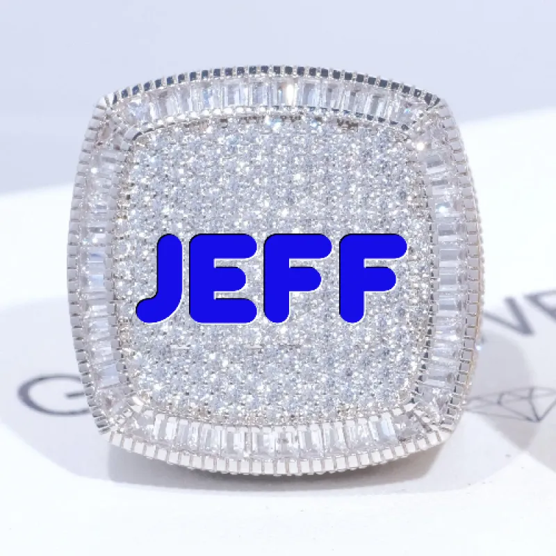 CUSTOM LETTER 3D ICED RING sold by The GUU Shop