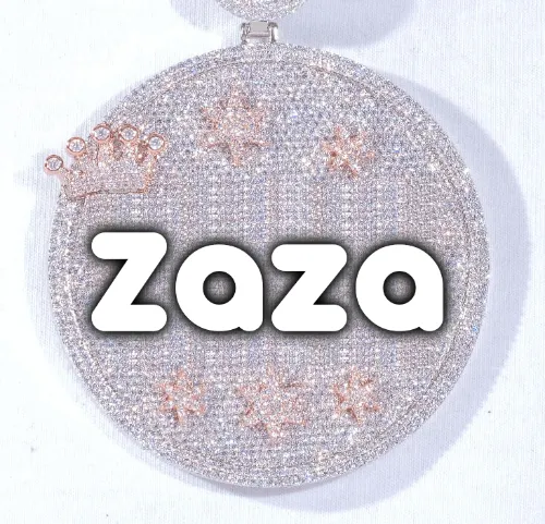 CUSTOM LETTER NECKLACE 3D BIG CROWN DISC sold by The GUU Shop