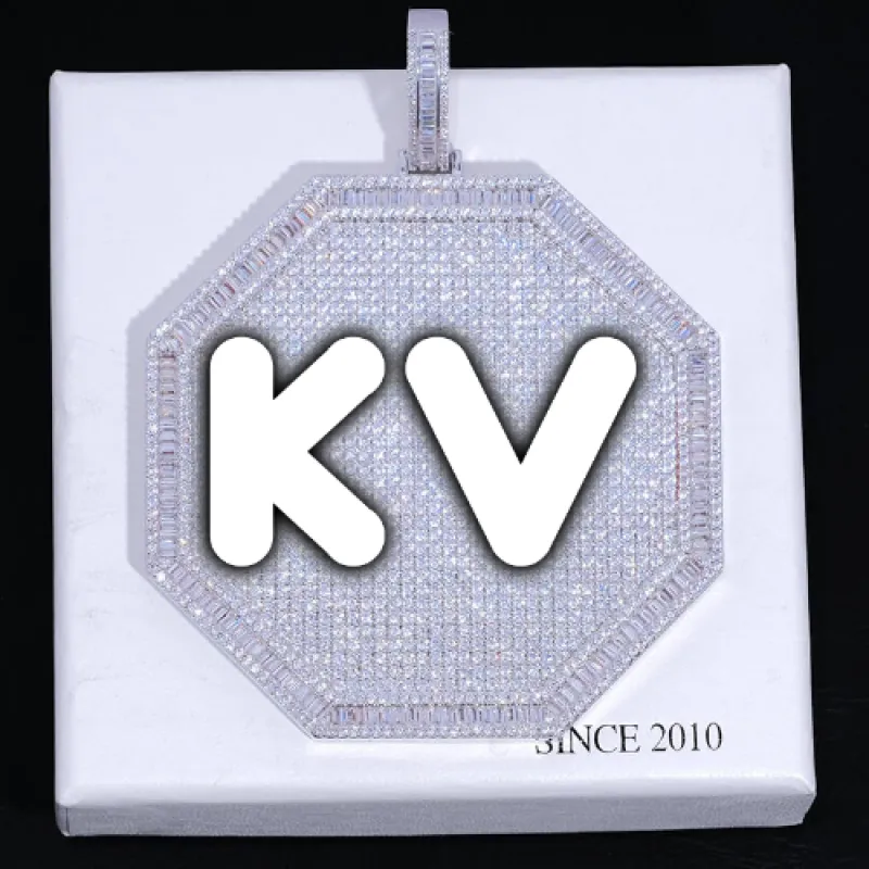 CUSTOM LETTER NECKLACE 3D BIG OCTAGON sold by The GUU Shop