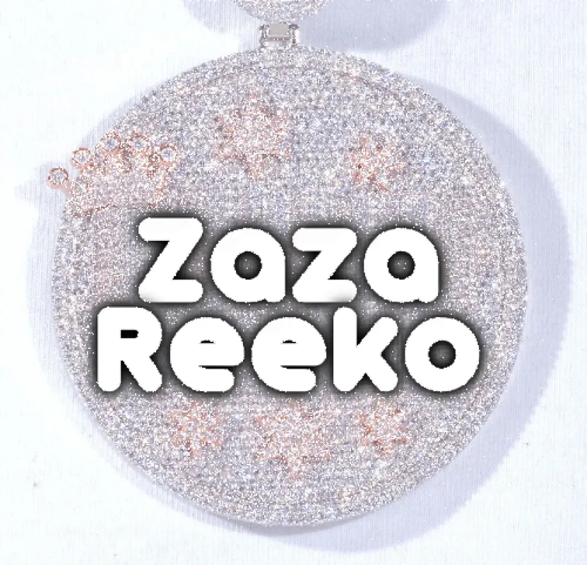 CUSTOM LETTER NECKLACE 3D BIG CROWN DISC sold by The GUU Shop