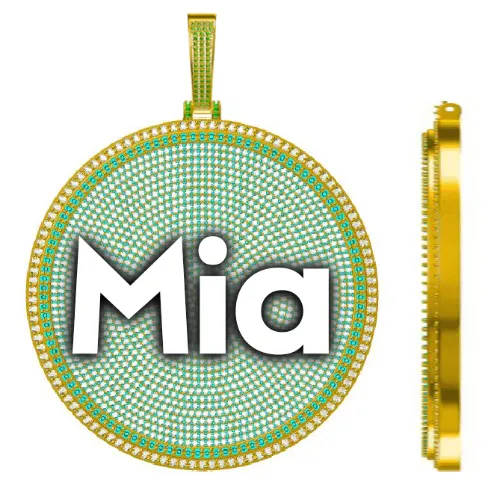 CUSTOM LETTER NECKLACE 3D BIG DISC sold by The GUU Shop