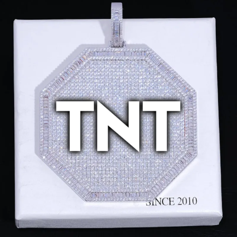 CUSTOM LETTER NECKLACE 3D BIG OCTAGON sold by The GUU Shop