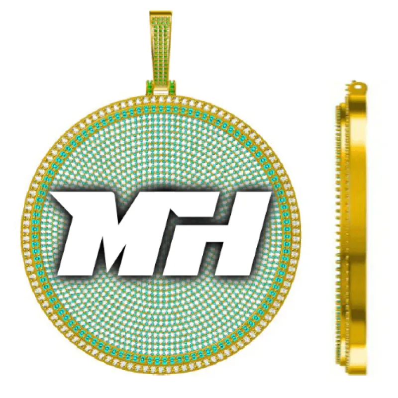 CUSTOM LETTER NECKLACE 3D BIG DISC sold by The GUU Shop