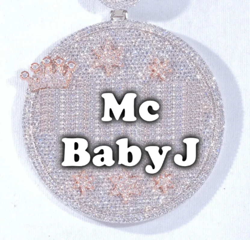 CUSTOM LETTER NECKLACE 3D BIG CROWN DISC sold by The GUU Shop