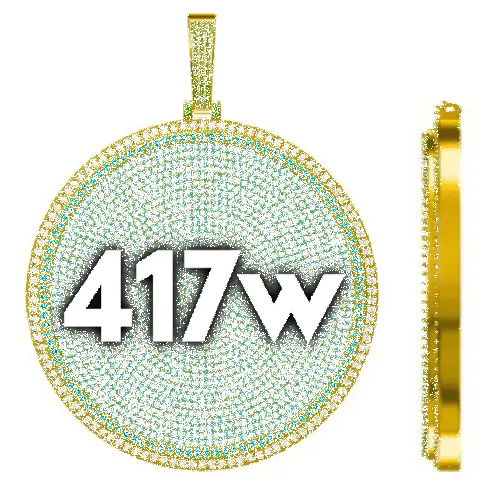 CUSTOM LETTER NECKLACE 3D BIG DISC sold by The GUU Shop