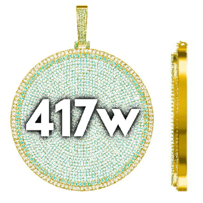 CUSTOM LETTER NECKLACE 3D BIG DISC sold by The GUU Shop