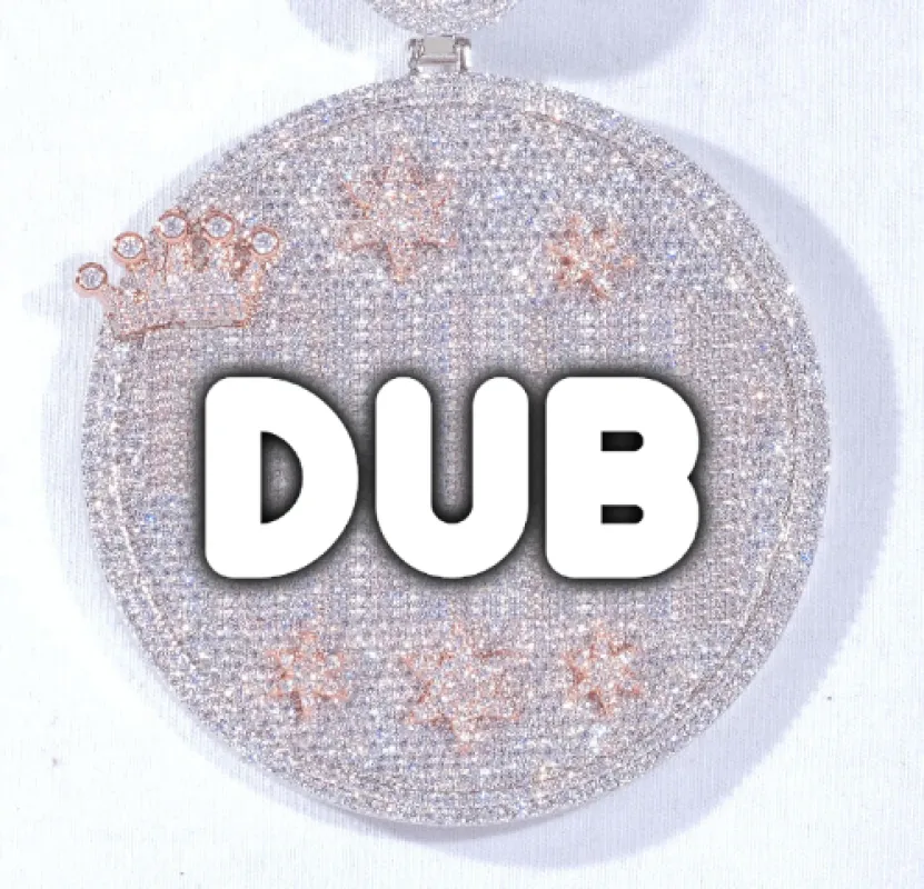 CUSTOM LETTER NECKLACE 3D BIG CROWN DISC sold by The GUU Shop